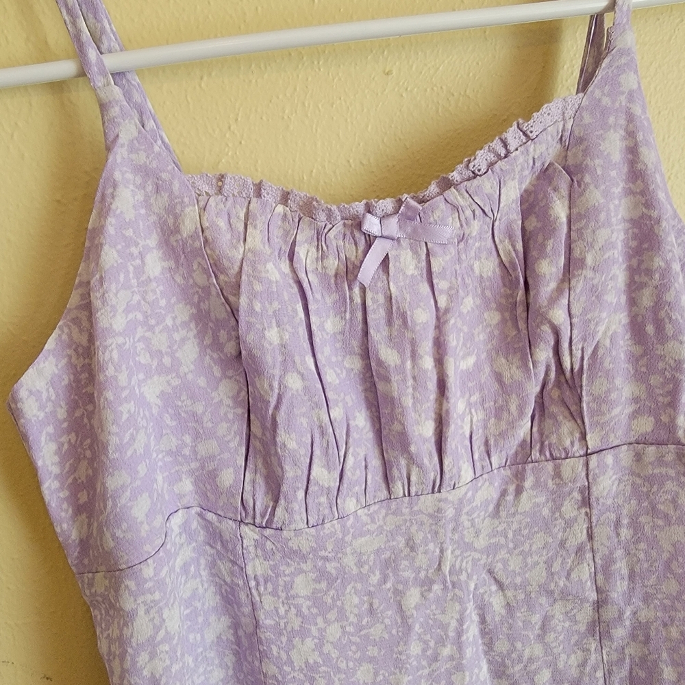 Wild Fable Lavender Floral Dress Rayon Pastel - Picture 10 of 11